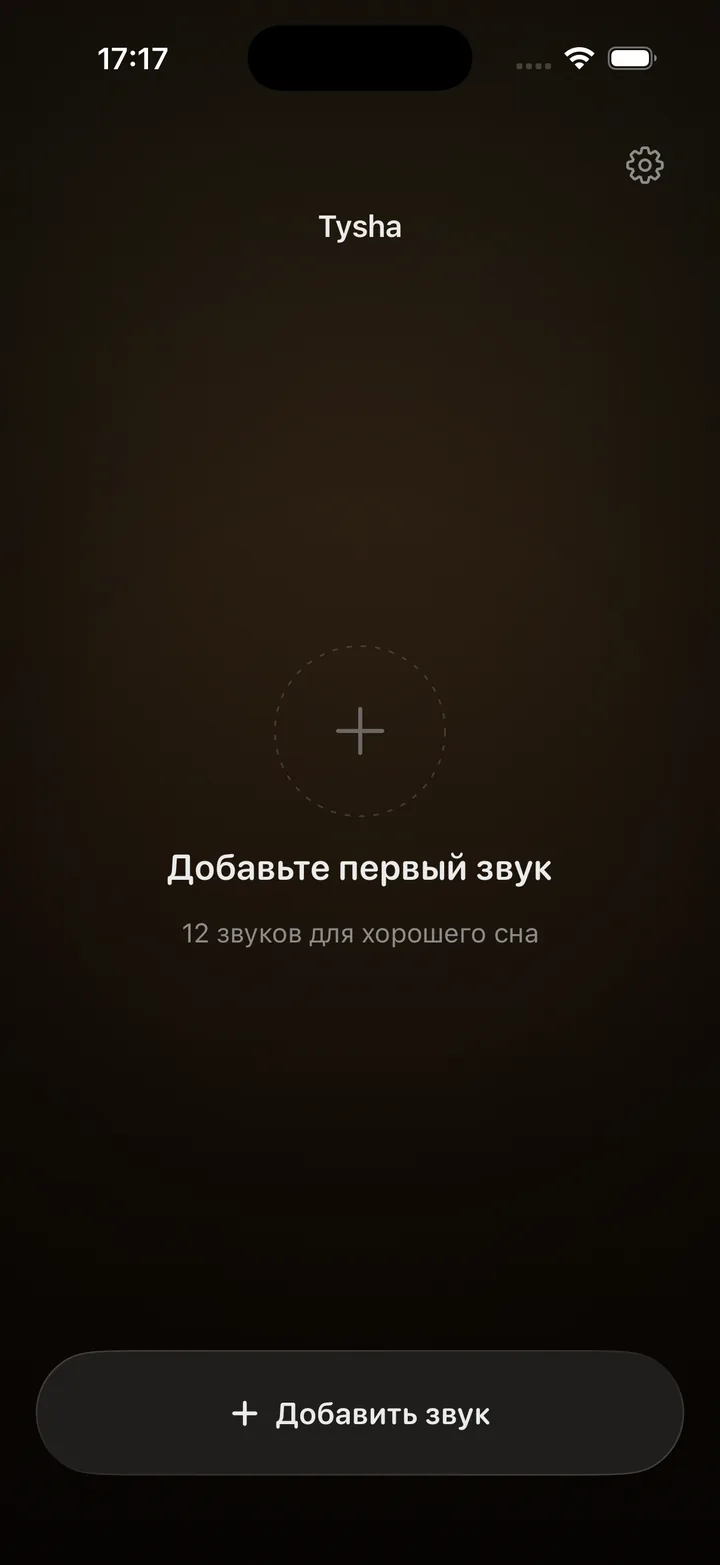 Главный экран Tysha